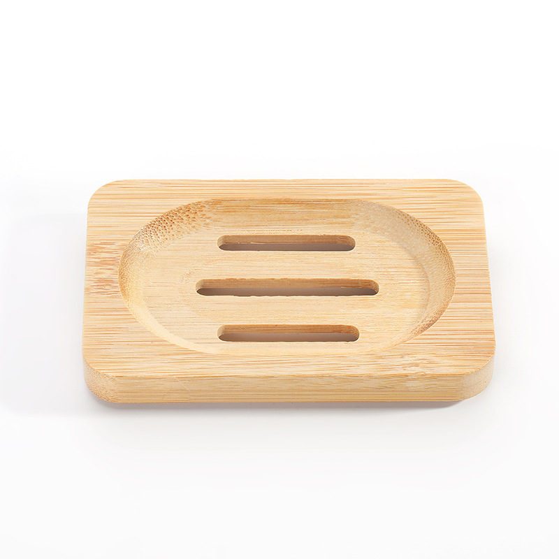 Natural Bamboo Soap Dishes Plate Tray Soaps Holders Box Case Square Round Bathroom Shower Hand Washing Soaps Rack