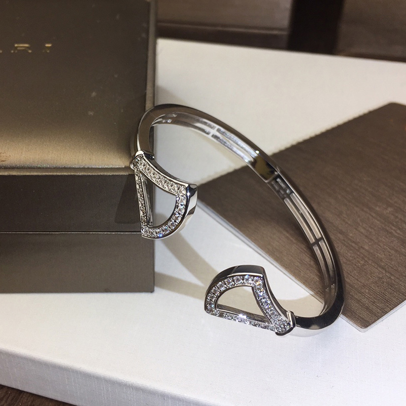 Luxe damesarmband uitgehold waaiervormig veeropening ontwerp met strass ingelegde sieraden Designermode Populair oogverblindend briljant heet verkoopitem