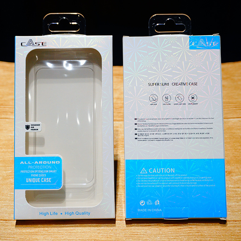Caixa de pacote de varejo de bolha de papel branco universal para iphone 15 4,7 a 6,9 polegadas caixa de embalagem de exibição de capa para capa de telefone celular Samsung
