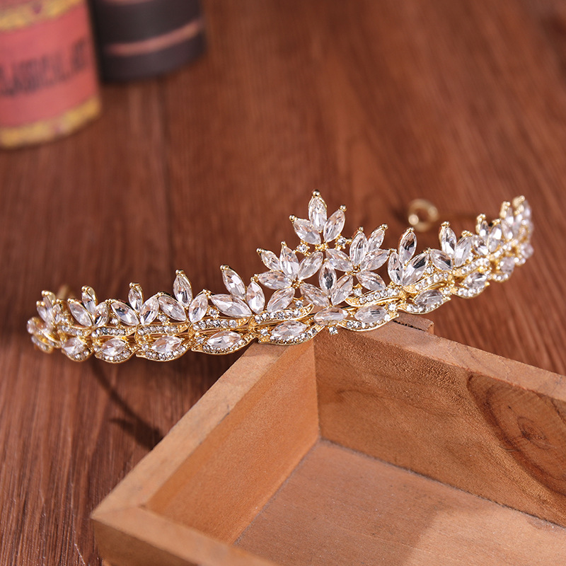 Rhinestone Bridal Crown Tiara Silver Plated Crystal Prom Crowns Headband Wedding Hair Accessories Jewelry Crown