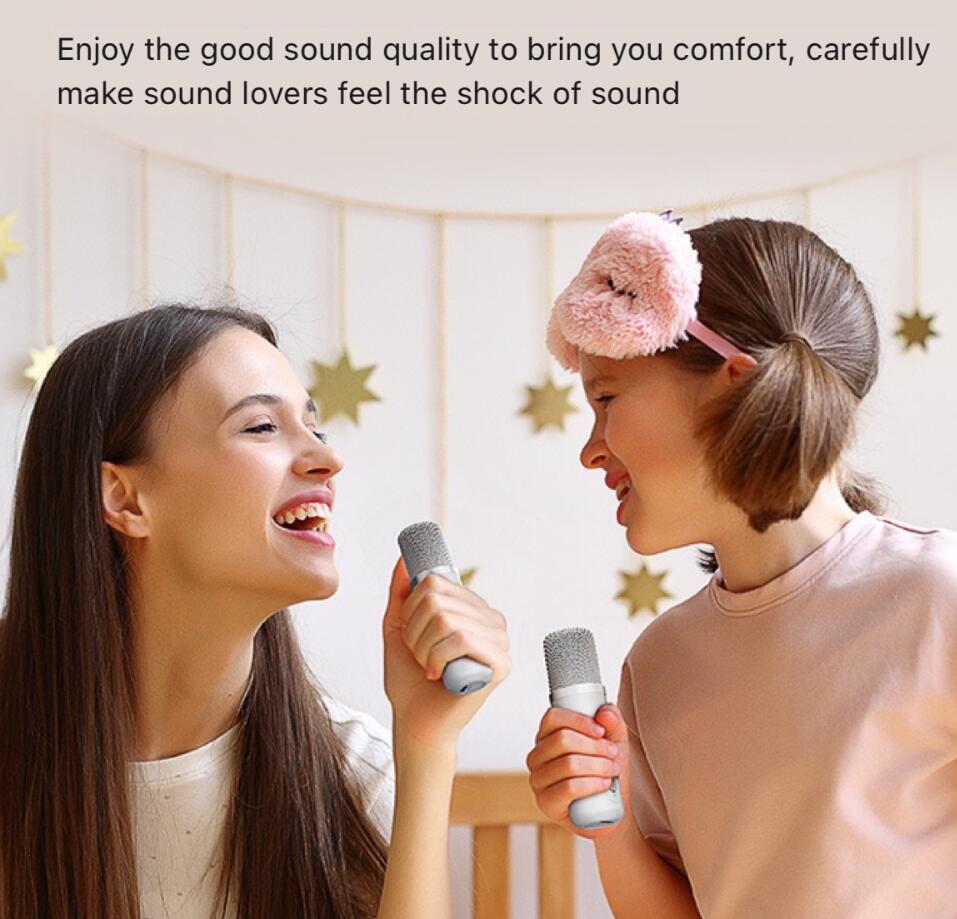 High Power 100W YS-203 Portable Professional Dual Microphone Suit Bluetooth Speaker Smart External Family Party Karaoke