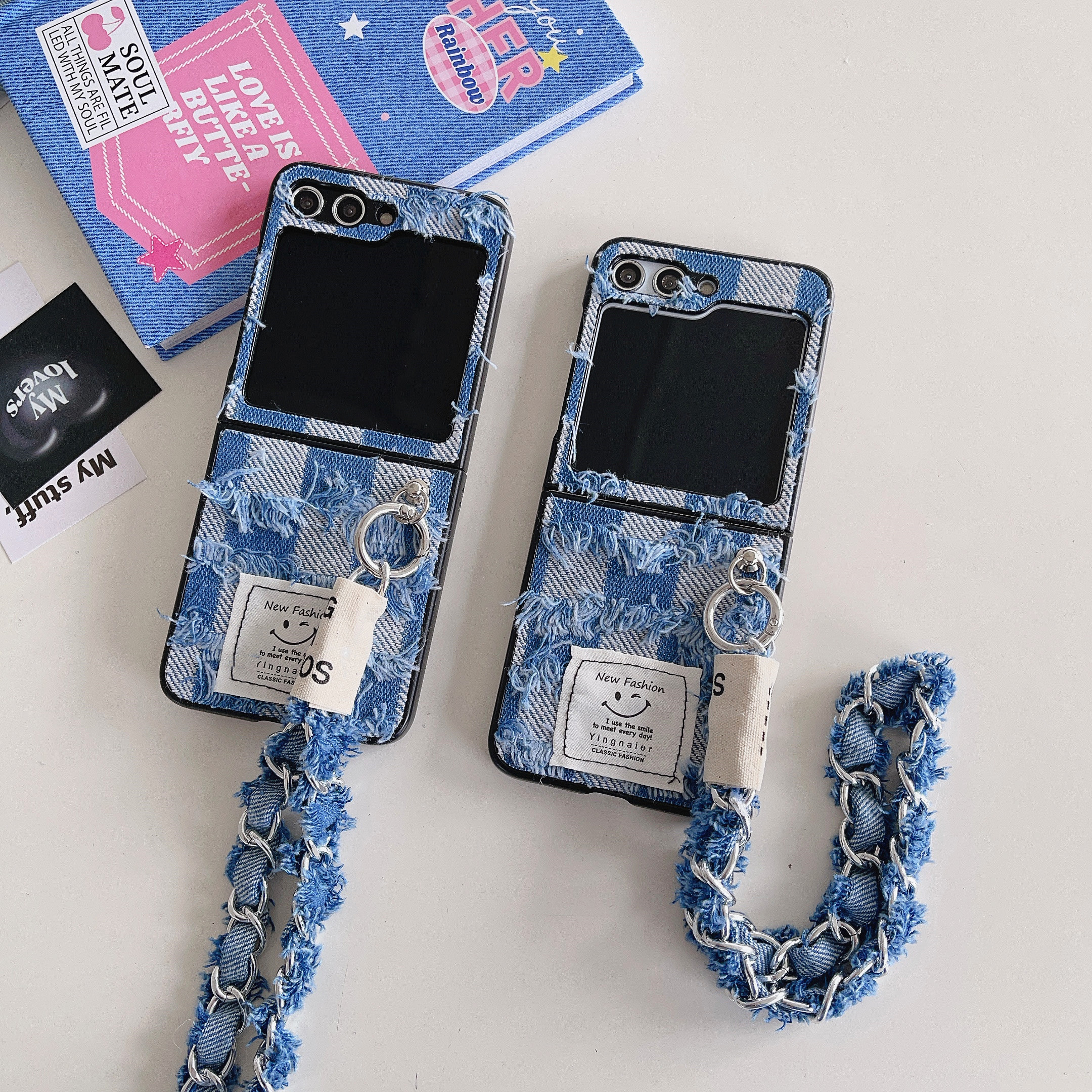 Jeans Chain Phone Case For Samsung Z Flip 1 2 3 4 5 Z Fold 3 4 5 Cover Z  Flip5 Flip3 Flip4 Portable Shell From Yongxiao, $3.61