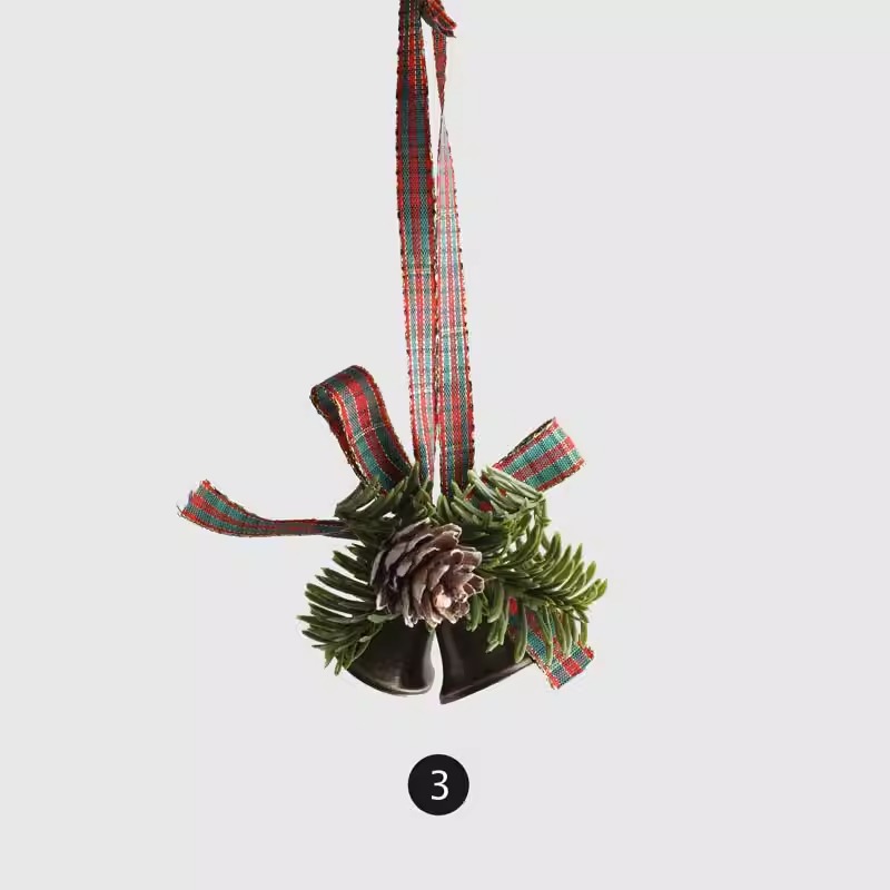 Campana de Navidad decoración de árbol de Navidad escena simulación campana creativa verde