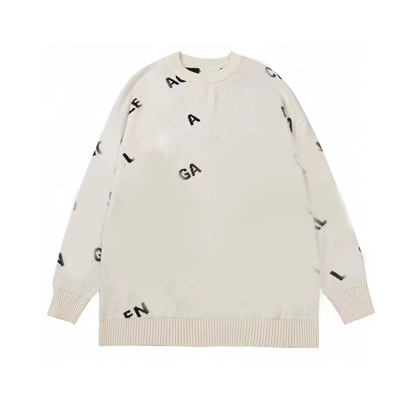 HBP Classic Jacquard Lettering Crew Neck Sweater Loose Fit Jacquards Lettering Makes a Statement of Stars