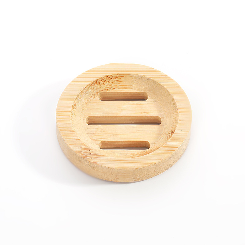 Natural Bamboo Soap Dishes Plate Tray Soaps Holders Box Case Square Round Bathroom Shower Hand Washing Soaps Rack