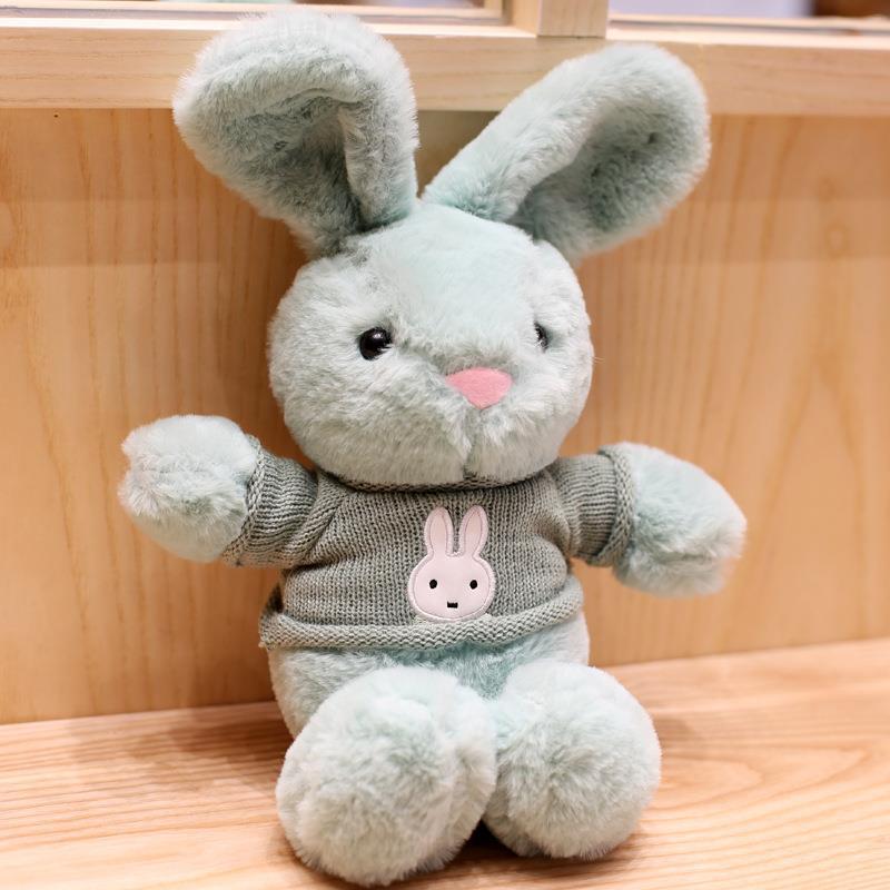 Śliczna mała lalka królicza lalka pluszowa zabawka kojąca tkanina królika daje dziewczynie prezent urodzinowy