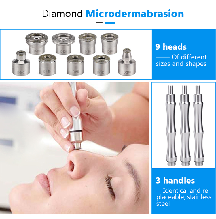 3 in 1 Diamond Microdermabrasion Machine Water Sprayer Dermabrasion Vacuum Black Head Removal Skin Cleaning Whitening Facial Care Beauty Device