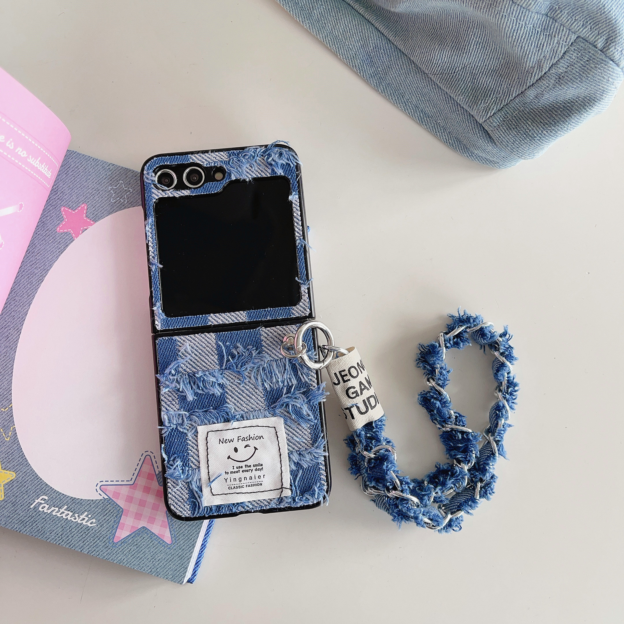 Jeans Chain Phone Case For Samsung Z Flip 1 2 3 4 5 Z Fold 3 4 5 Cover Z  Flip5 Flip3 Flip4 Portable Shell From Yongxiao, $3.61