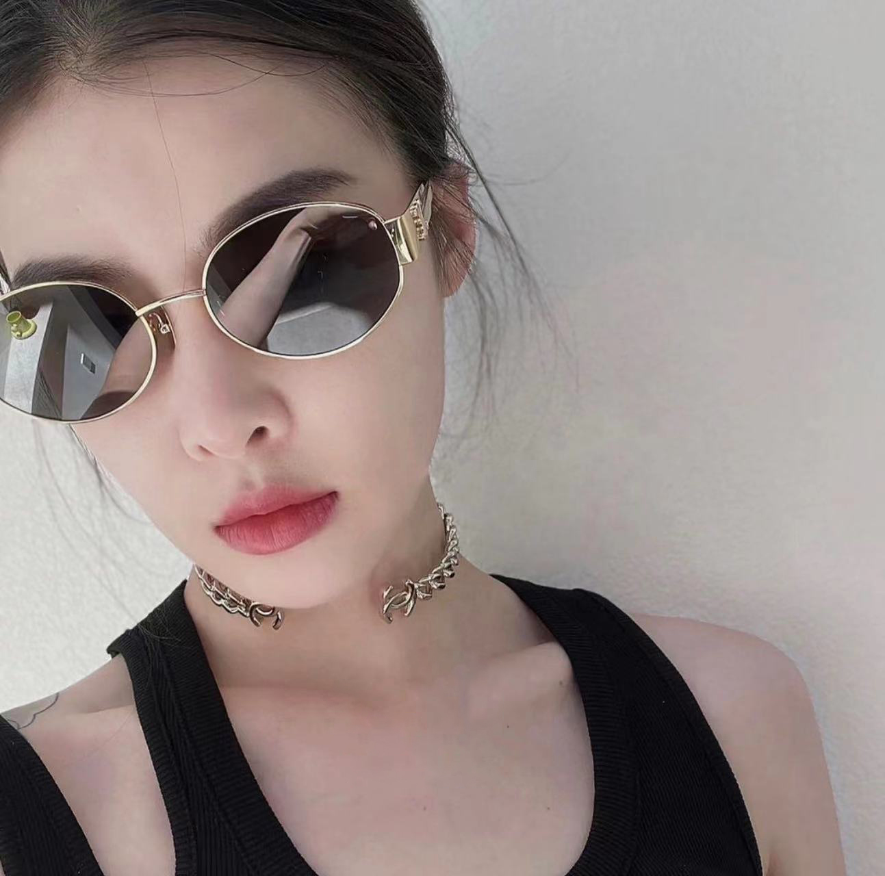 sunglasses brand designer sunglasses women fashion mens sport sunglasses round sunglasses as Lisa Triomphe beach street photo full frame gift Original box 4235