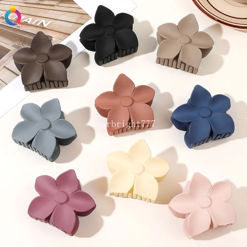 7cm Big Flower Hair Clip Summer Colorful Flower Hair Claws Clips for Women Beach Sweet Hairpins Girls Crab Barrettes Hair Accessories