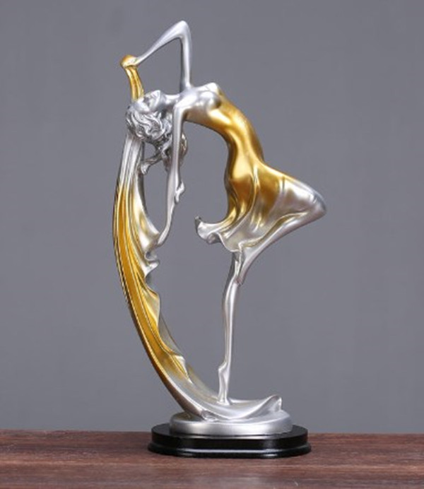 Decorative Flowers Dancing Girl Statue Sculpture Ballet Dancer Figurines Resin Decor Figurine Figure Statues Crafts Home Ornament Fairy Desktop decoration