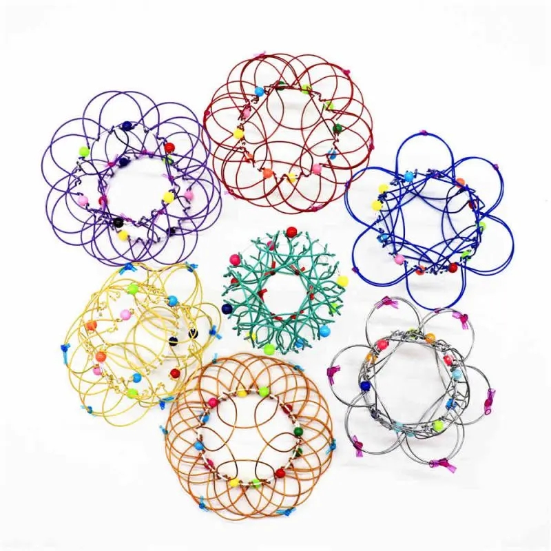 Jouet anti-stress Mandala pour enfants, panier de fleurs varié, trente-six cerceaux variables en forme d'acier doux, jouet de décompression Puzzle pour enfants