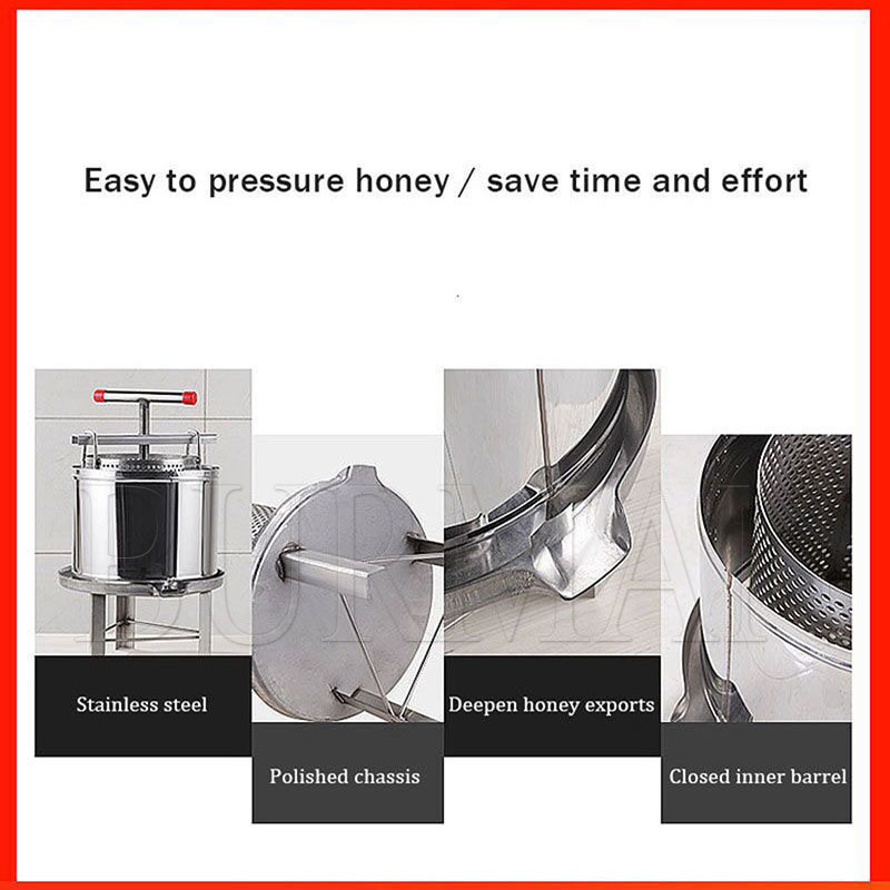 Manual Stainless Steel Mesh Honey Wax Press Machine Beekeeping Tool Honey Squeezer