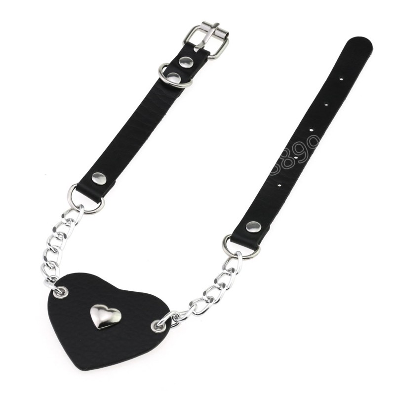 Vintage PU skórzany naszyjnik Choker Naszyjnik dla kobiet mężczyzn Punk Big Heart Cain Naszyjnik 2023 NOWOŚĆ NOWOŚĆ