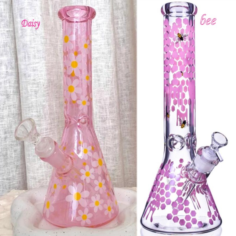 Novo arrvial preto rosa roxo colorido arco-íris reto vidro água bong 18mm downtem 14mm tigela bubbler dab rig