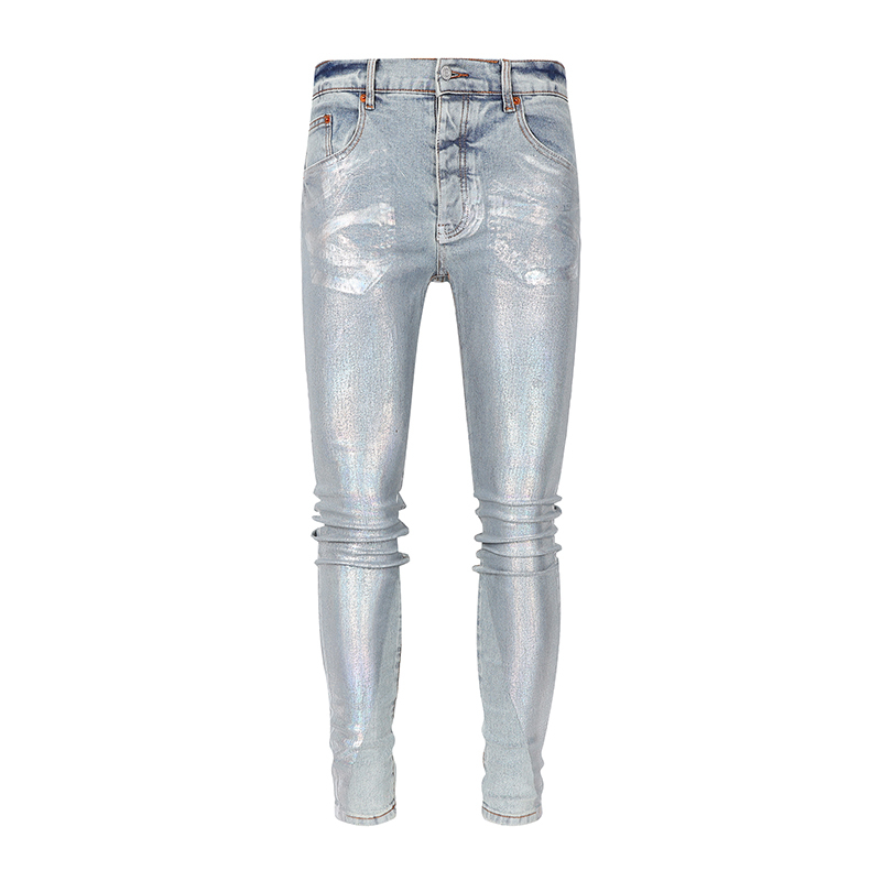 Nieuwe heren jeans gat lichtblauw donkergrijs Italië merk man broek streetwear denim skinny slim straight biker topkwaliteit 30-40