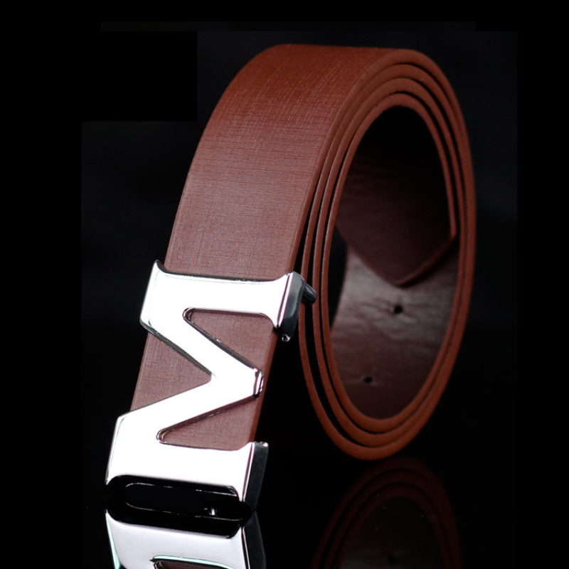 Ceinture de Style pour hommes lettre M boucle lisse pantalons décontractés ceinture mode coréenne jeunesse pantalon ceinture pour hommes ceinture de créateur