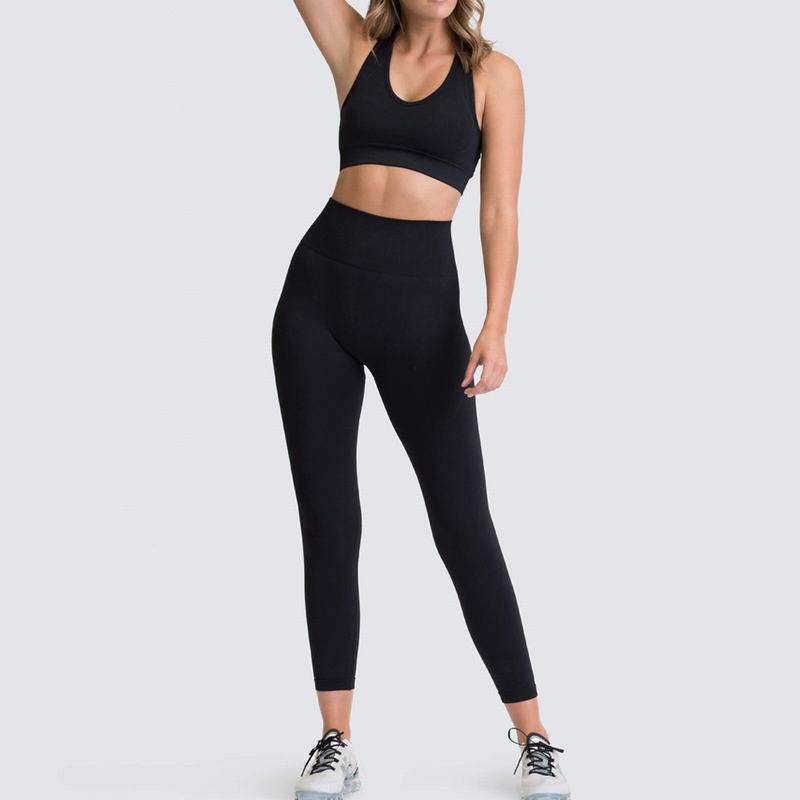 Mode Sexy femmes Yoga ensemble soutien-gorge court Stretch pantalons longs Leggings sport Fitness gymnastique entraînement 2 pièces tenue survêtement vêtements de sport