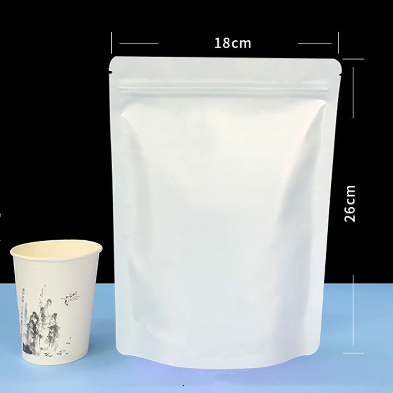 Филе Матовый Стойка из алюминиевой фольги Самозапечатывающийся пакет Сумка для упаковки закусок, печенья и кофе Дой-пак Светло-голубая сумка из фольги на молнии LX6115