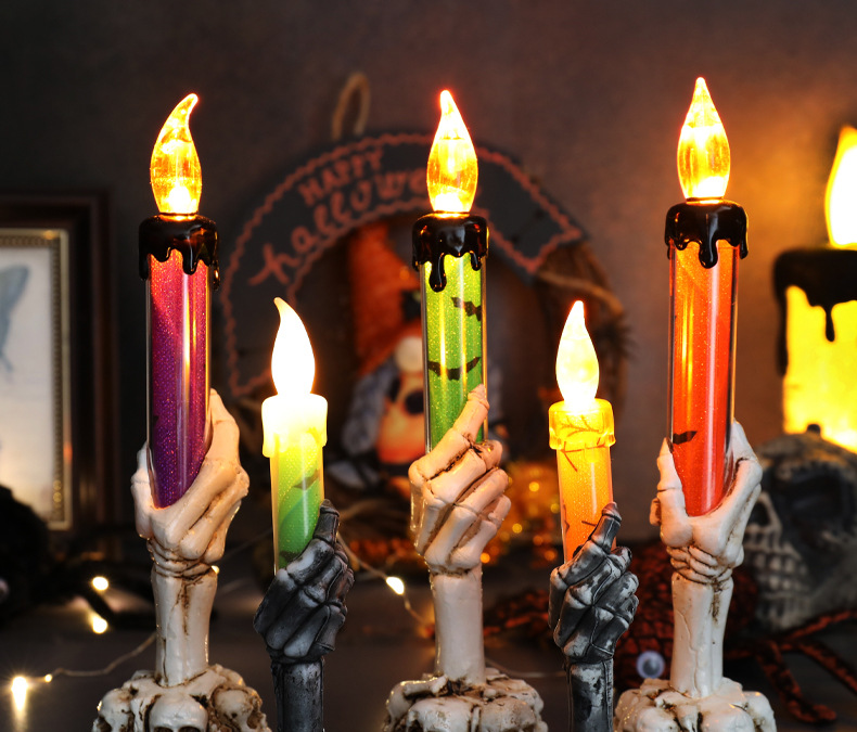 Lampe à bougie d'Halloween, accessoire de décoration d'Halloween, lanterne squelette, lanterne fantôme d'Halloween, décoration créative BH8618