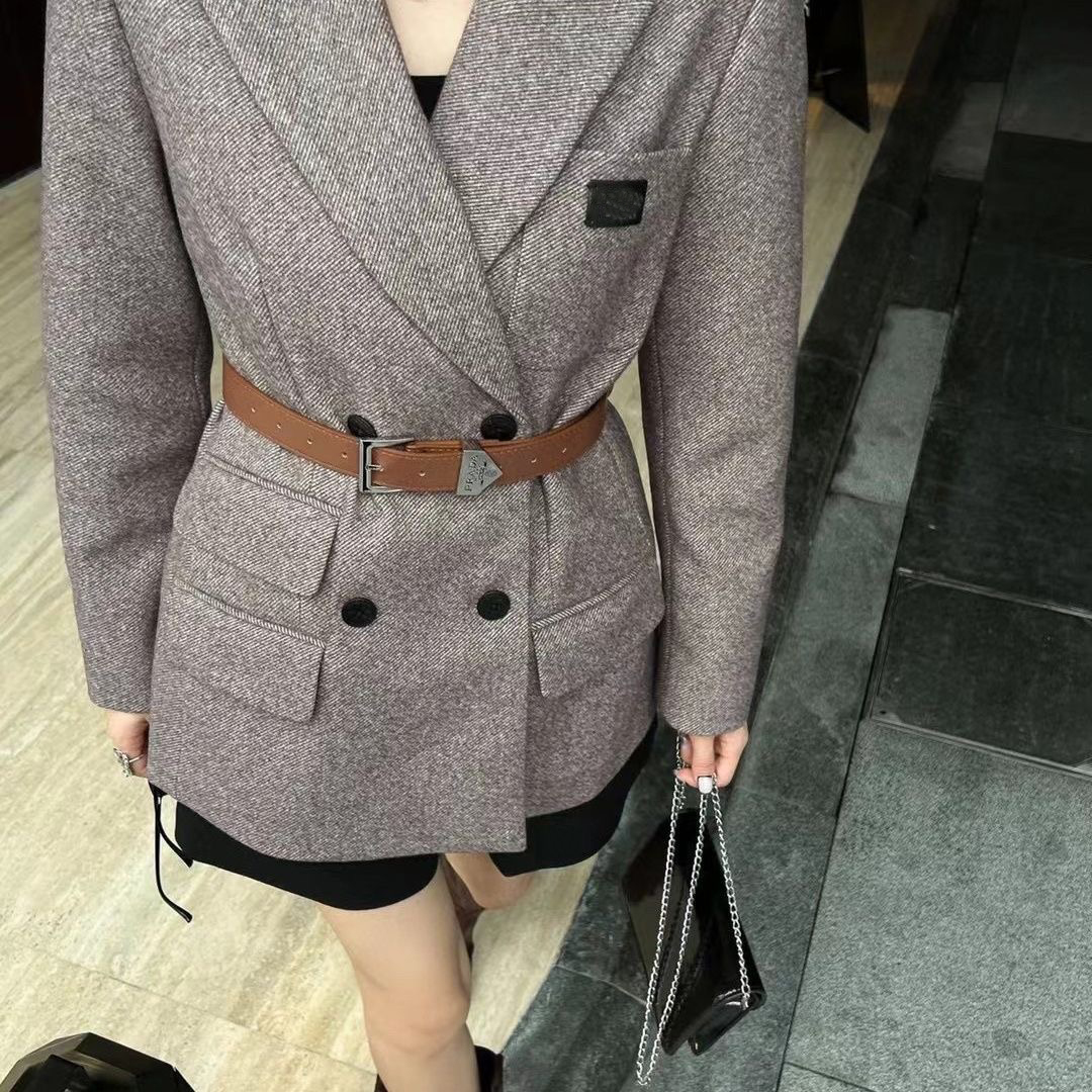 PRAとDAの女性のデザイナースーツブレザージャケットコート服春秋にリリースされたレトロカラーコントラストトップ