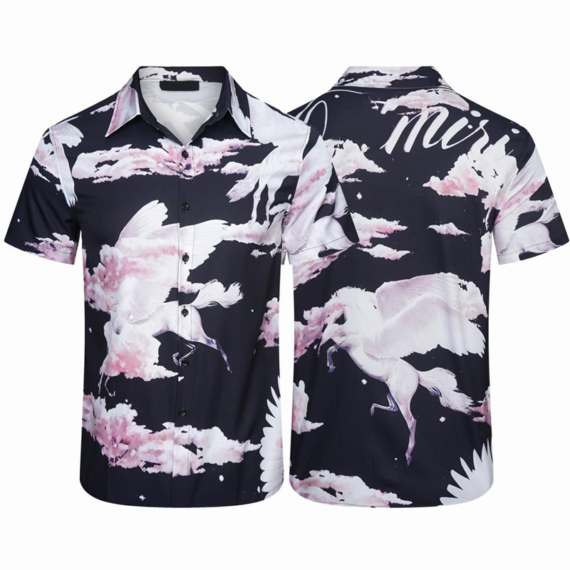 Latest version shirts for men designer Designer Shirt Mens Button Up Shirts print bowling shirt Hawaii Floral Casual Shirts Men Slim Fit Short Sleeve M-3XL