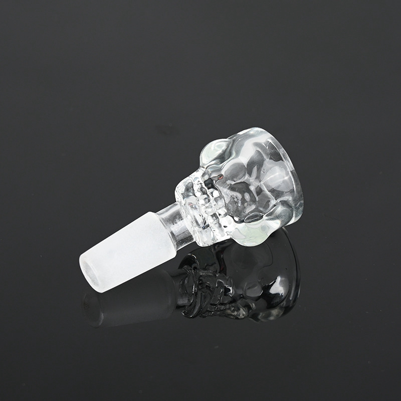 Latest Colorful Skull Glass Smoking Bubbler Handmade 14MM 18MM Male Joint Dry Herb Tobacco Filter Bowl Oil Rigs Waterpipe Bong DownStem Cigarette Holder DHL