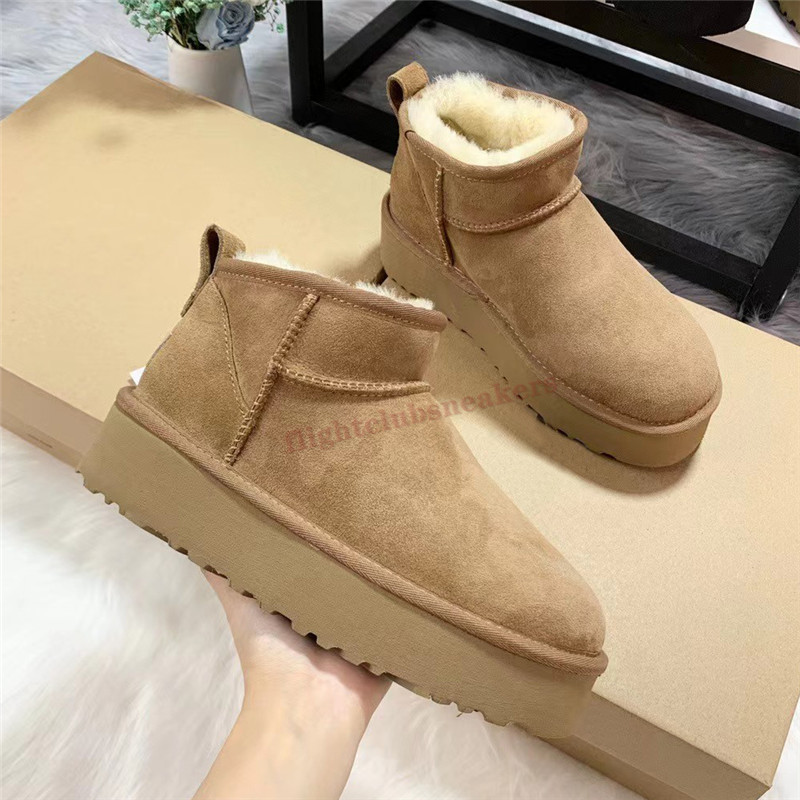 Winter australia tasman tazz slippers womens snow boots sheepskin Shearling Ladies platform Fur slides Classic Ultra Mini ankle boot suede Wool designer booties