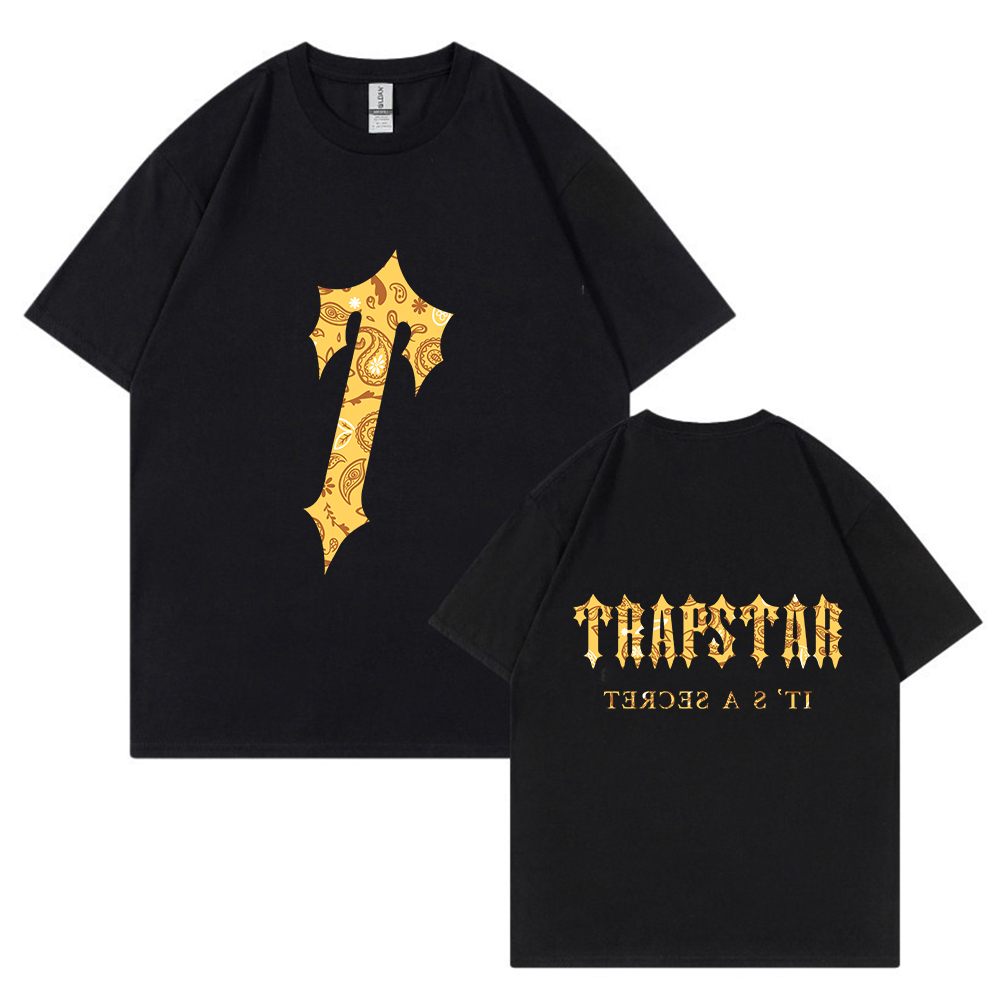 Trapstar Tshirt Designer Mens T Shirts Tide Printed Tee Men Women Round Neck Kort ärm Tshirt Casual Loose Fashion High Street Hip Hop Treetwear Tees Överdiman Tops