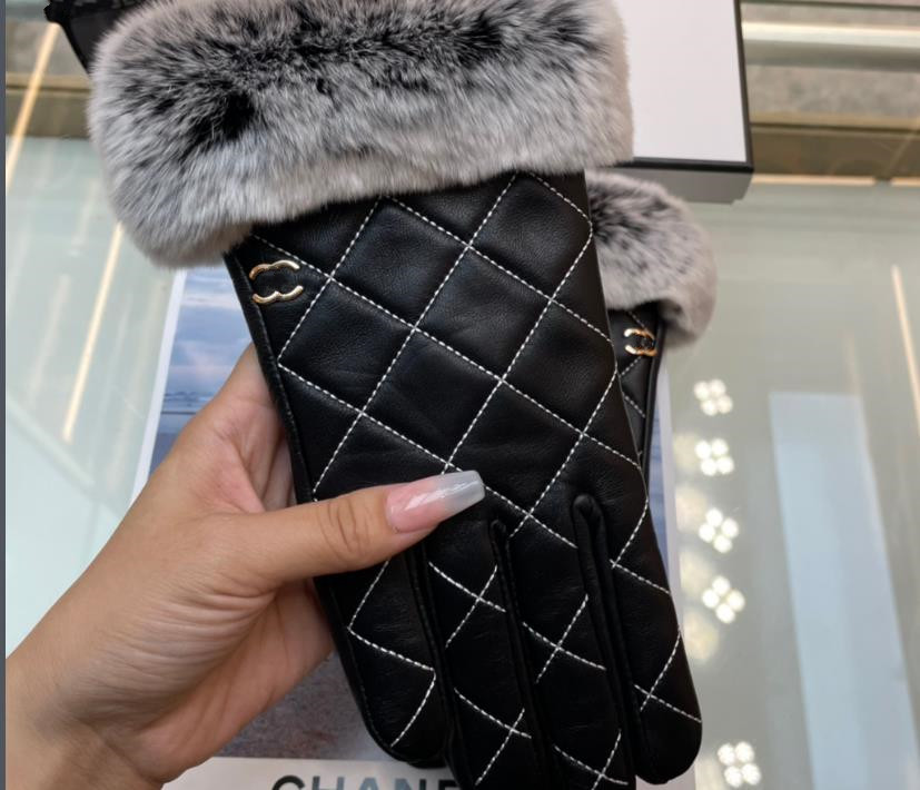 Lyxhandskar Mantens för kvinnor Designer Winter Sheepskin Läder Mitten tjock varm körning äkta läderhandske fleece inuti kanin päls motorcykel skidhandskar