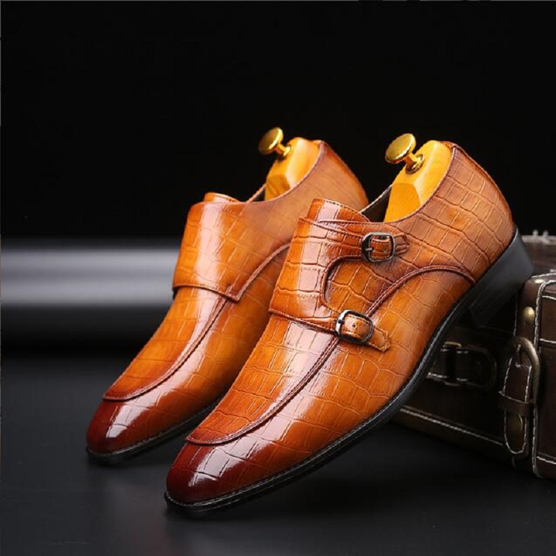 Sapatos casuais masculinos clássicos de grão de crocodilo, fivela de cinto, mocassins para festa de casamento, mocassins para dirigir, apartamentos 1aa53