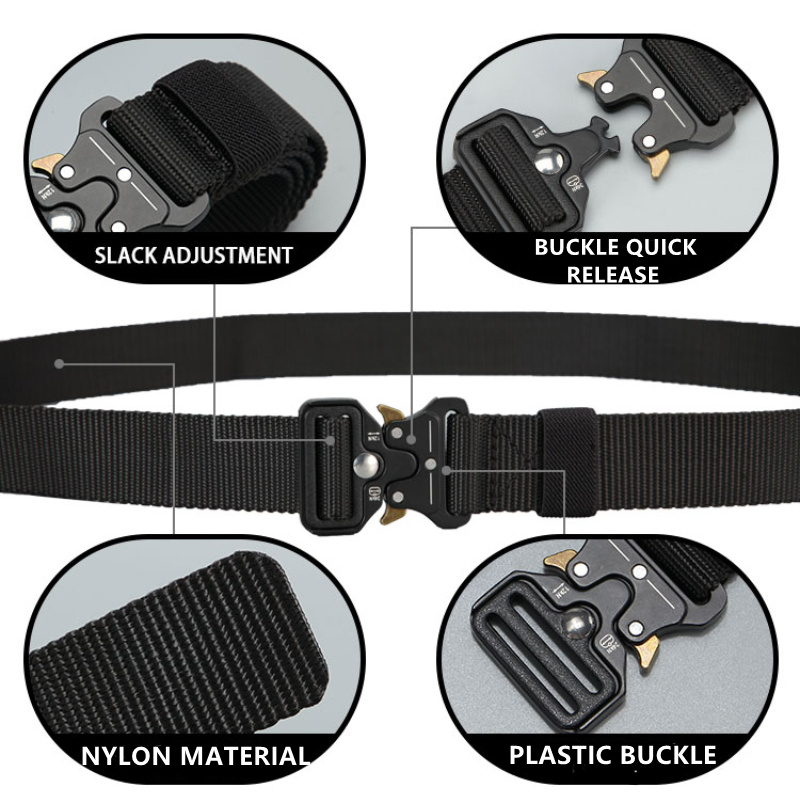 Cintura da uomo Cintura tattica di caccia all'aperto Cintura con fibbia multifunzionale Cintura in nylon Fibbia in plastica di tela del Corpo dei Marines di alta qualità