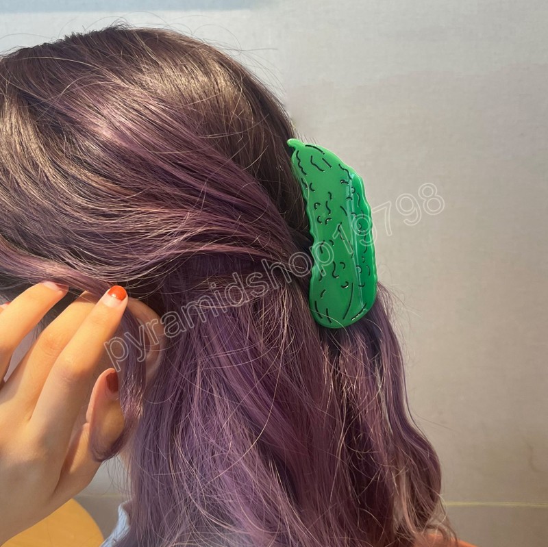 Gemüse-Gurken-Haarspange, Acetat-Klauenklammer, kreative Haarklammer für Mädchen, niedlicher Haarschmuck für Frauen, neue Kopfbedeckung