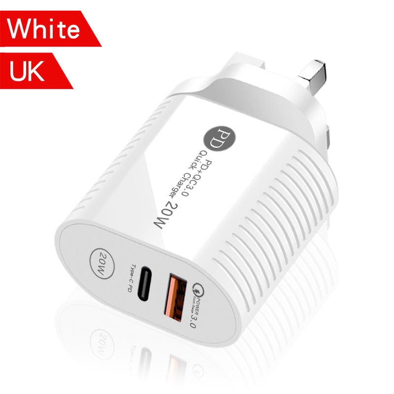 PD12W Mobile Phone Fast Charger 5V3A Type-C PD Charging Head US EU And UK Plug Adapter