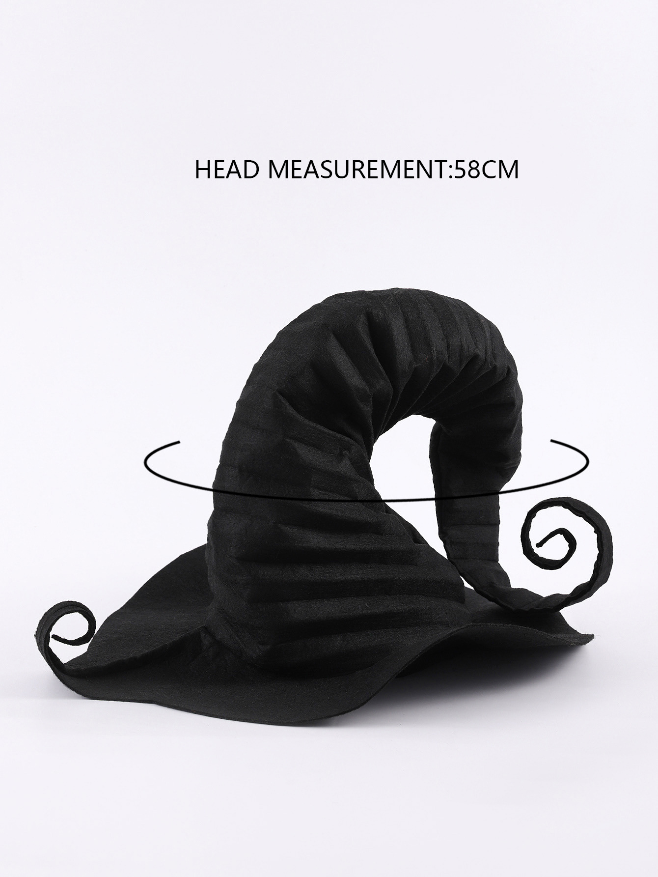 Nouveaux fabricants de chapeaux de sorcière de sort noir Halloween spot décoratif maille incurvée citrouille impression assistant chapeau de sorcière pointe noire chapeau d'assistant