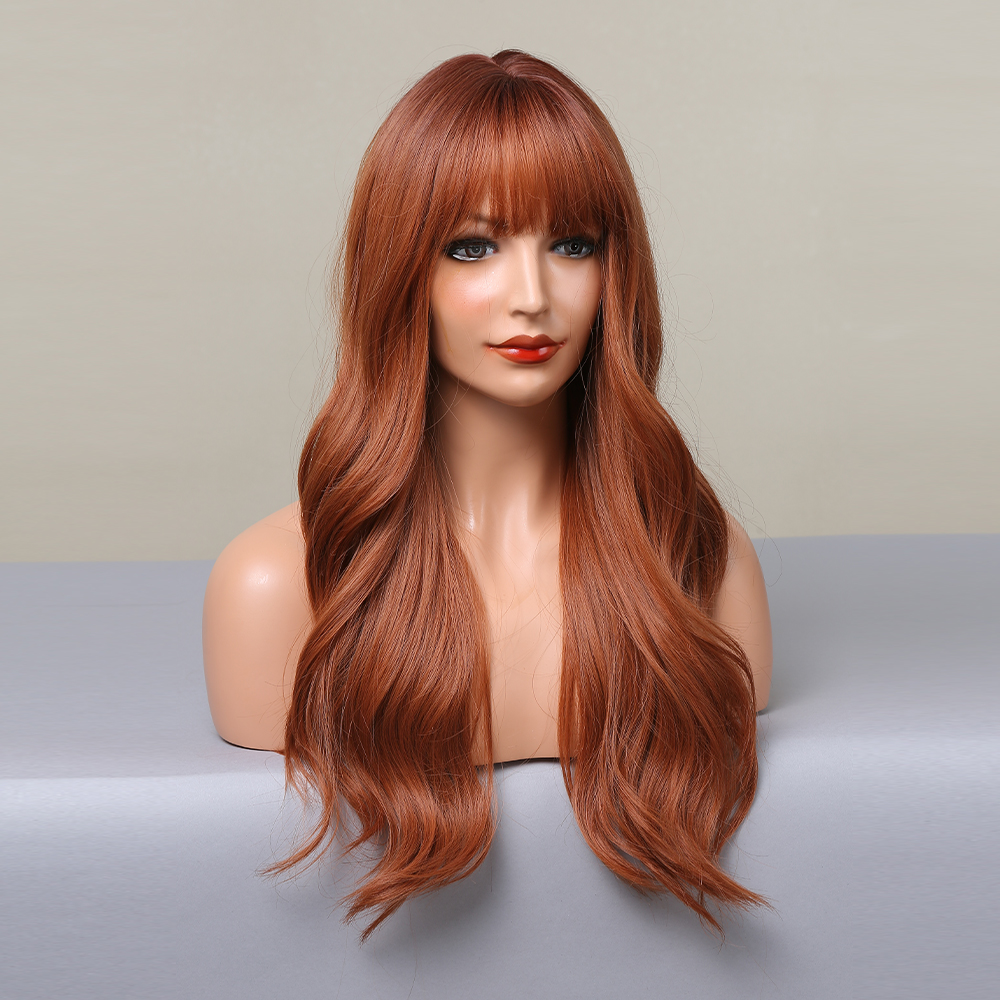 Auburn wigs with bangs cheap