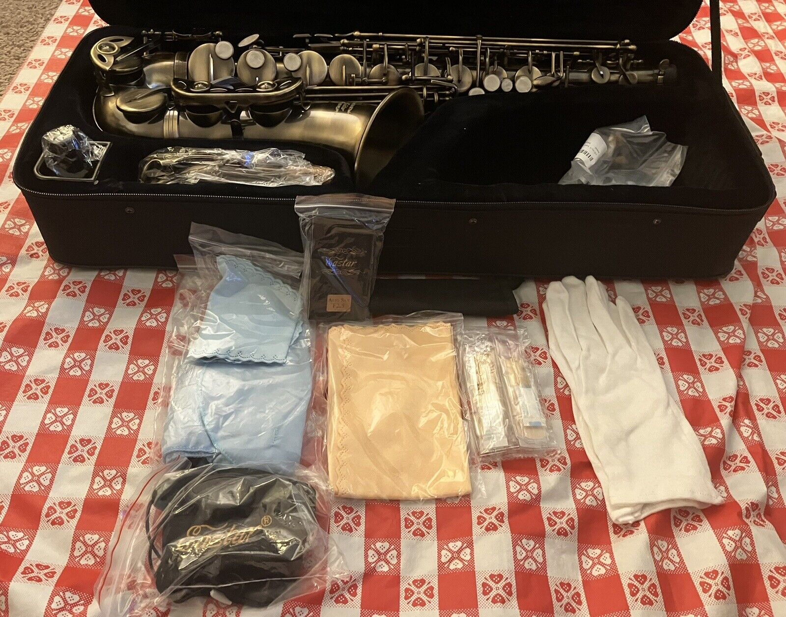Eastar Altsaxofoon Antiek Rood Brons Vintage Sax Eb Es Volledige Kit