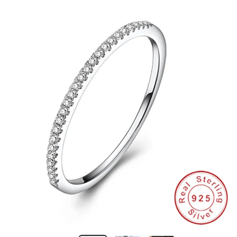 90% KORTING Pave Diamond Ring Originele 925 sterling zilveren sieraden Engagement Wedding band Ringen voor Vrouwen Bruids Charm Party Bijou