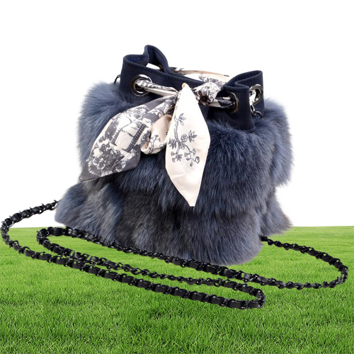 Evening Bags Fashion Designer Winter Real Fur Bag Women039s Handbag Luxury Chain Messenger Shoulder Small Tote Party Clutch9749732