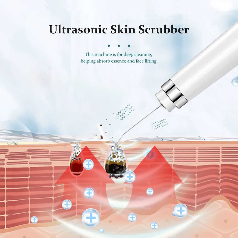 Dispositivos de cuidados faciais Ultrasonic Purificador de Pele Elétrico Limpeza Facial Poros Limpador Profundo Acne Removedor de Cravo Peeling Pá Dispositivo Máquina de Beleza 230915