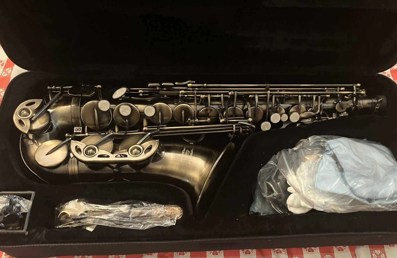 Eastar Alto Saxophone Antique Rouge Bronze Vintage Sax Eb E-flat Kit Complet