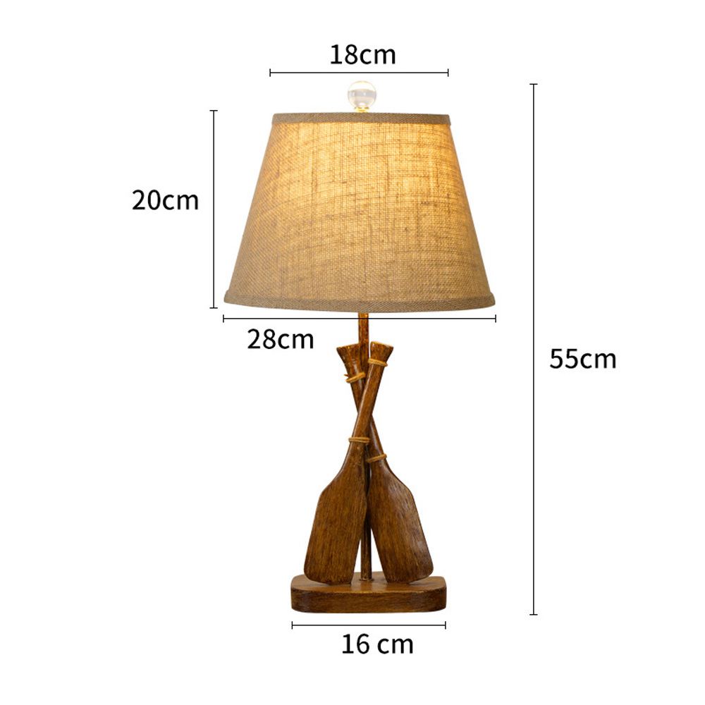 Modern Table Lights Wooden Oar Kids Bedroom Cute Fabric Lampshade Study Room Children's Desk Lighting Lamps