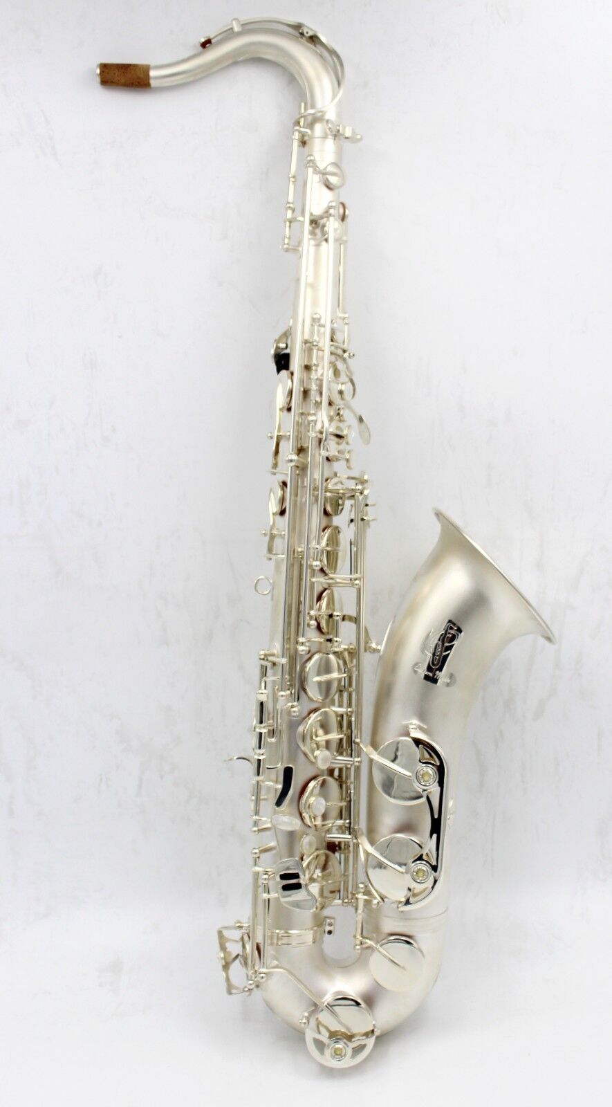 Ny B Flat Eastern Music Satin Silver Plated Tenor Saxophone Tenor Sax med Case