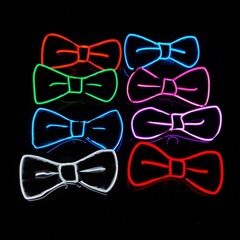 Glow in the Dark LED Bow Tie Luminous Flashing Necktie For Birthday Party Wedding Christmas Decoration Halloween Cosplay Costume 915