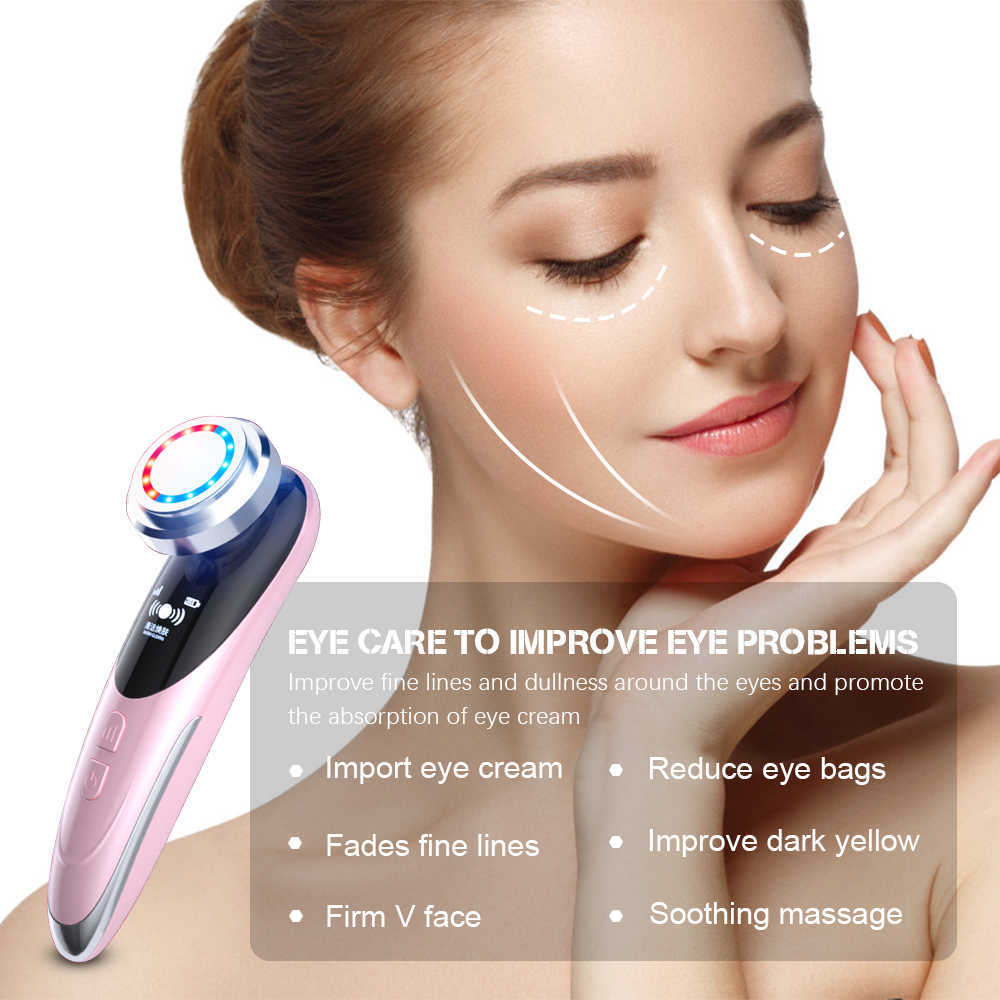 Dispositivos de cuidados faciais Ems Massageador Facial Led Photon Beauty Instrumento Vibração Remoção de Rugas Pele Apertando Dispositivo de Tratamento Quente 230915
