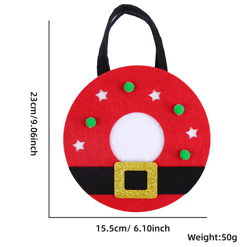 Feel Christmas Goody Torba Yeniden Kullanılabilir Tote Şeker Çantaları Kulplarla Noel Hediye Çantaları Kızlar Kadın Tatil Parti Malzemeleri