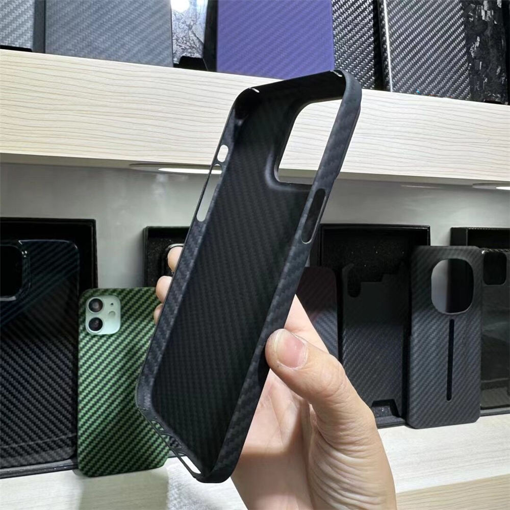 Coque mince en aramide et Fiber de carbone véritable, étui blindé avec anneau métallique pour iPhone 15 Pro Max 15Pro