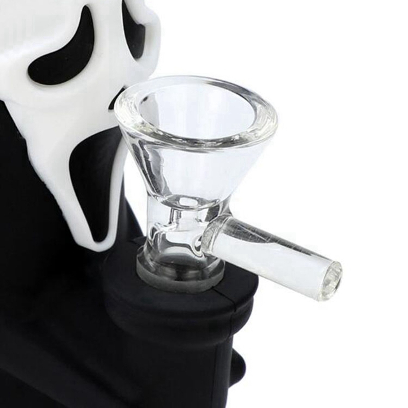 Kit di tubi bong in silicone Cool Skull Halloween Pipa ad acqua Filtro in vetro Maniglia Imbuto Ciotola Portasigarette tabacco alle erbe Tubi portatili gorgogliatore