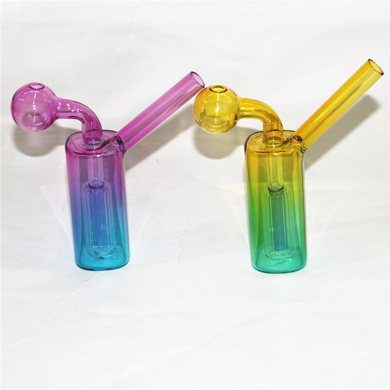 4,72 tum Mini Glass Oil Burner Bong Water Pipes Thick Hosah Pyrex Recycler Hand Dab Bongs rökande bubbla