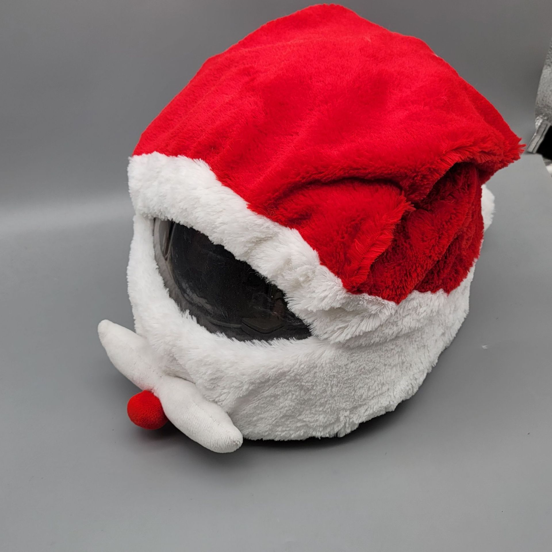 Housse de casque de père Noël, chapeau de noël, housse complète en peluche pour casque de moto, bonne année, housse de casque de noël, 915